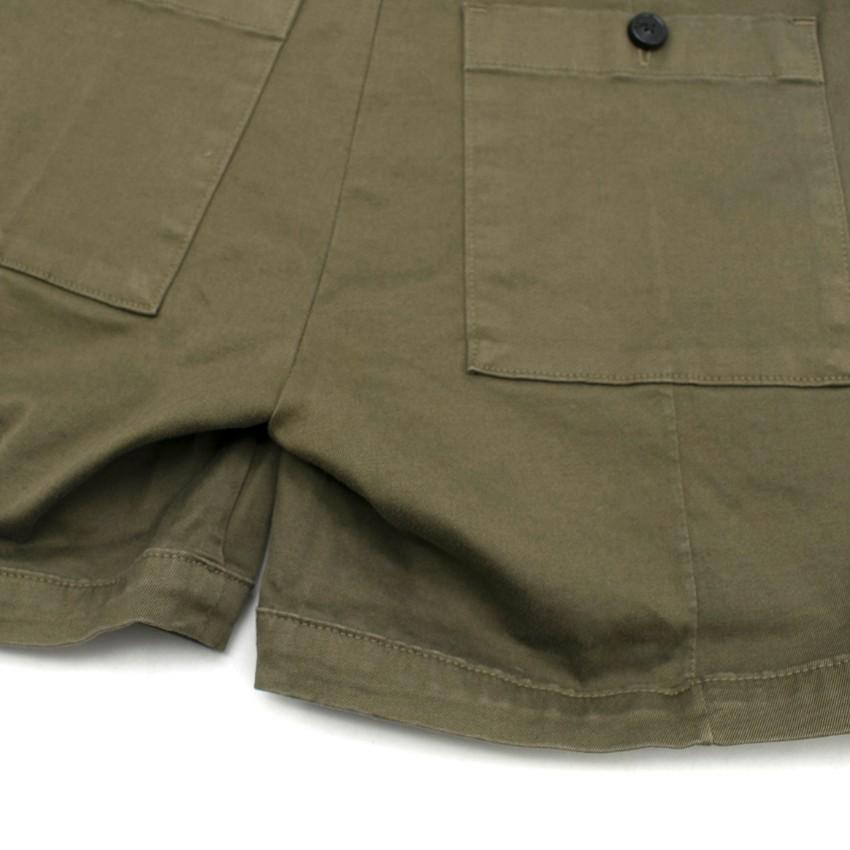 Frame Army-green Le Cuffed Shorts