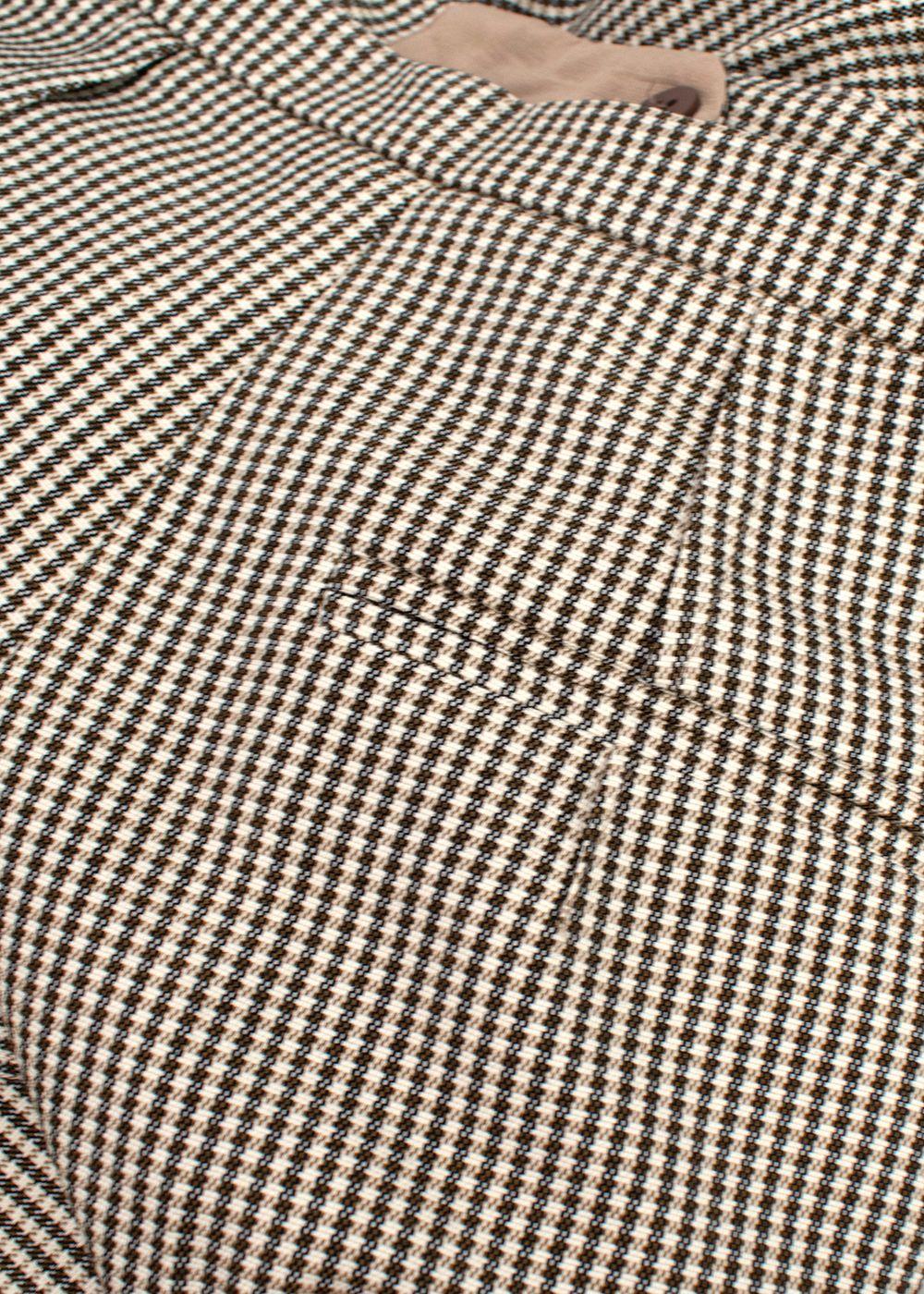 Fendi Brown Houndstooth Wool Trousers
