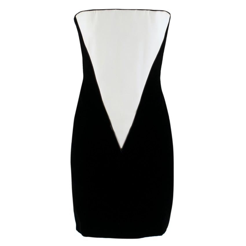 Amanda Wakeley Black Velvet Dress with White Silk Insert