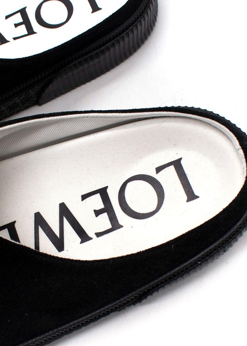Loewe Black Suede Plimsoll Mules