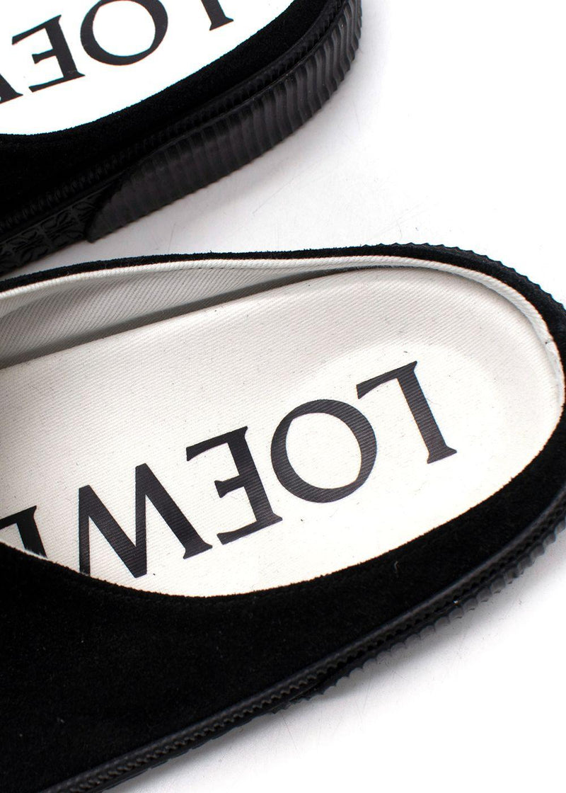 Loewe Black Suede Plimsoll Mules