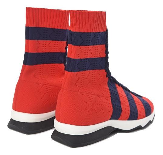 Fendi Red/ Blue Knit Socks Sneakers