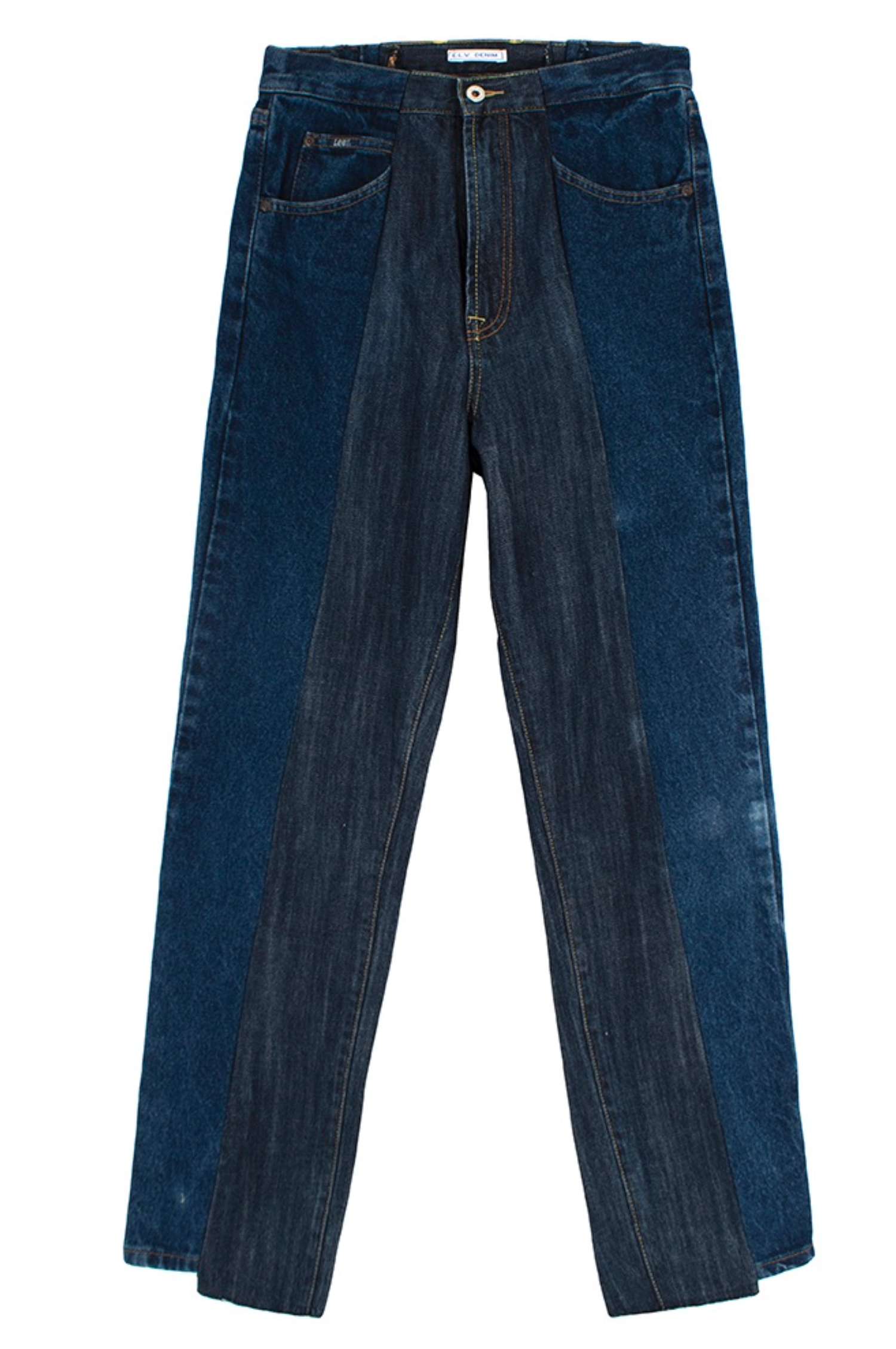 ELV Denim Distressed Two-tone Jeans