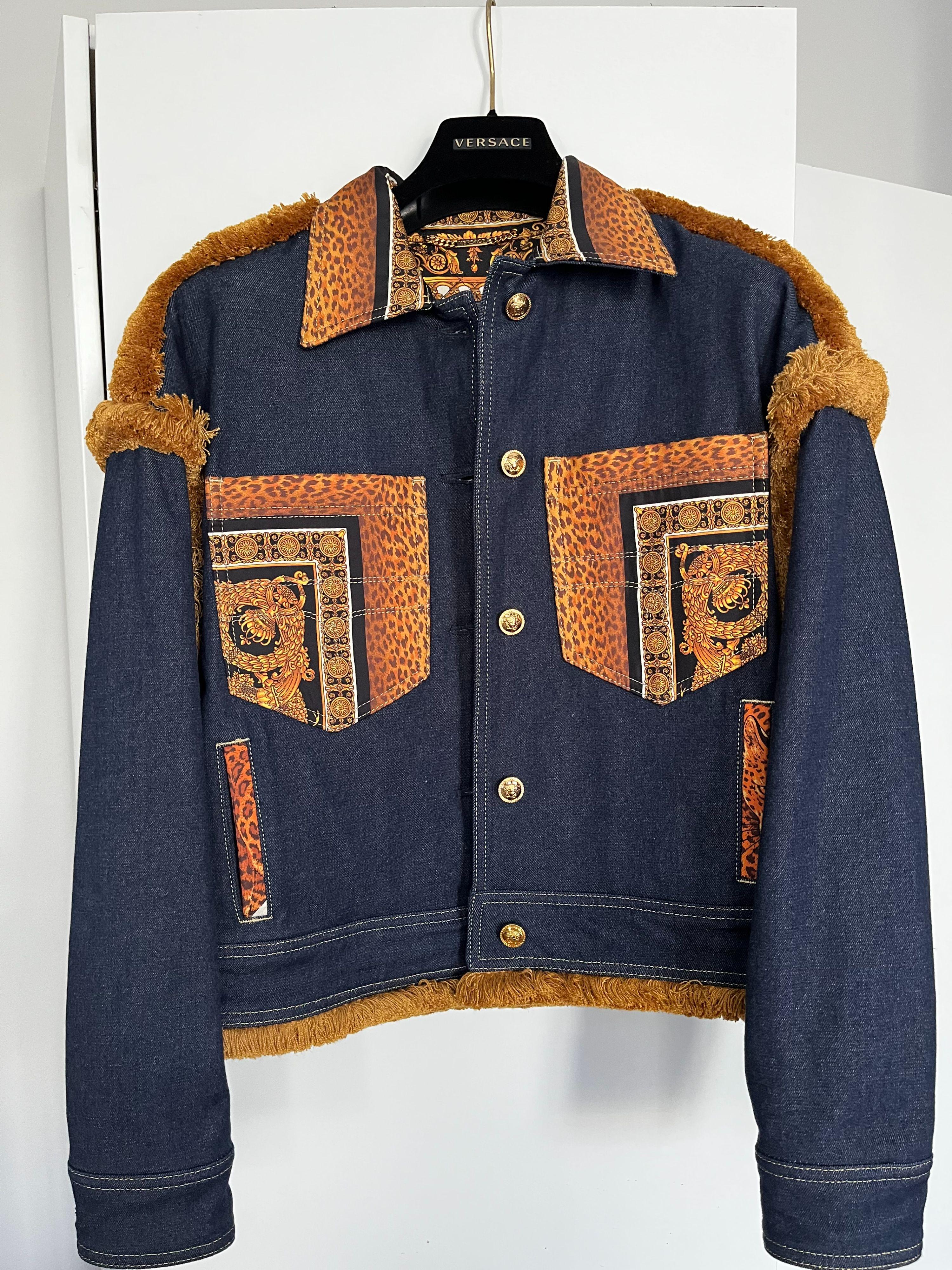 Tribute Denim & Baroque Print Jacket