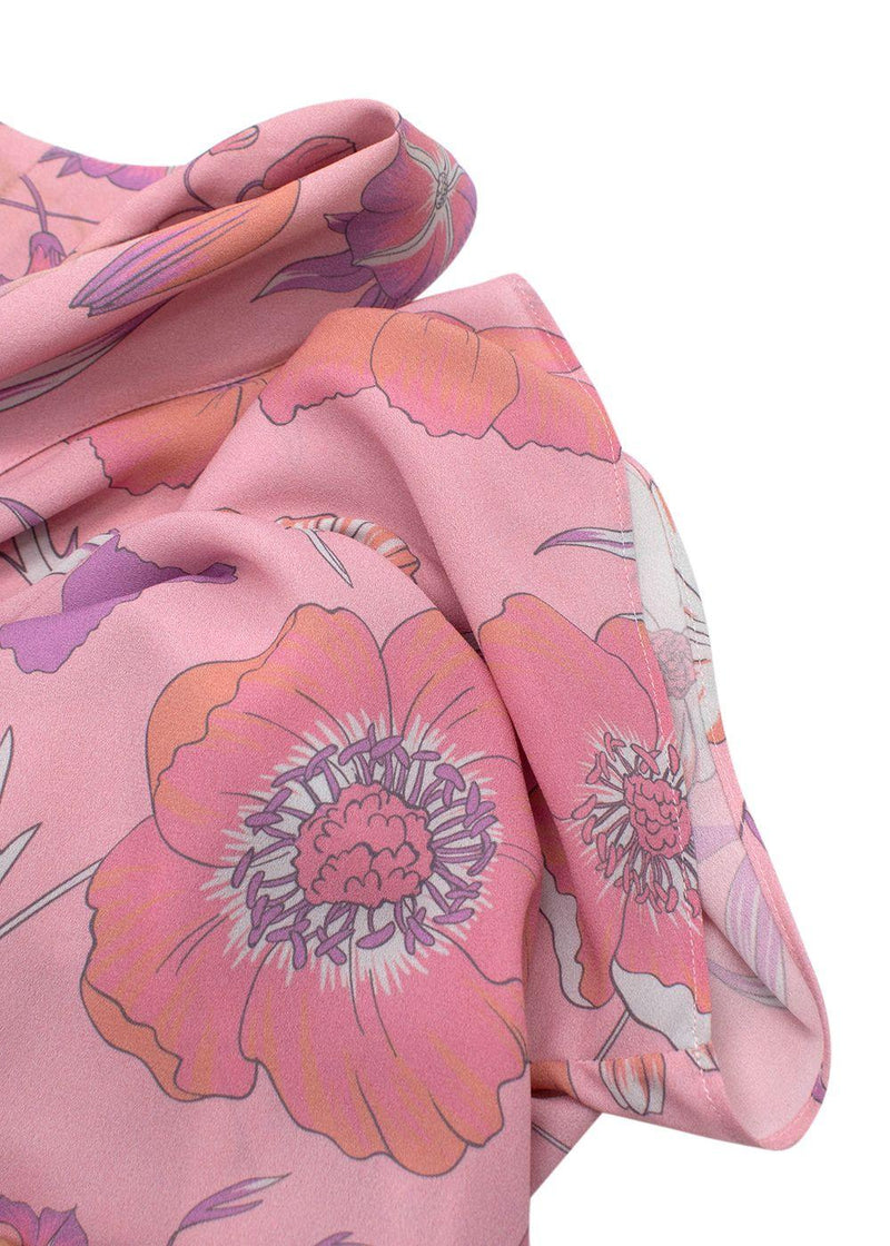 Balenciaga Pink Floral Oversized Blouse