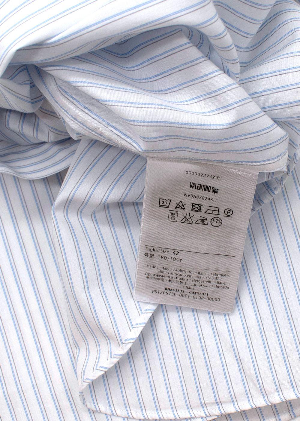 Blue Striped Cotton Dress Shirt