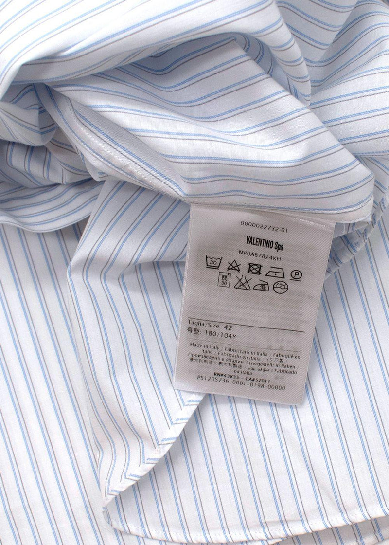 Blue Striped Cotton Dress Shirt