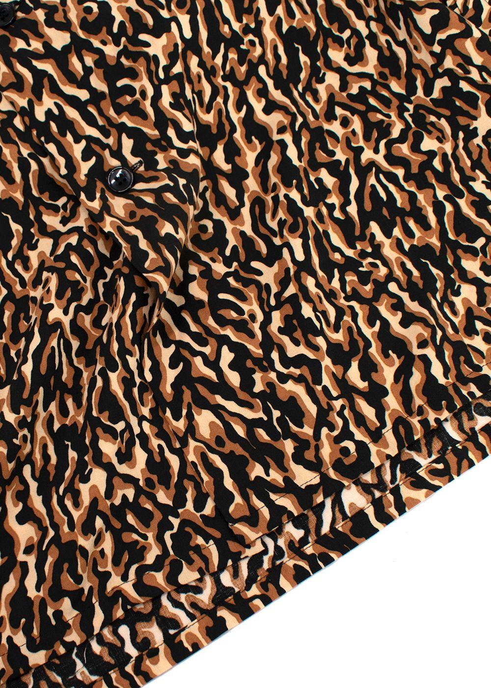 Saint Laurent Brown Printed Short Sleeve Shirt