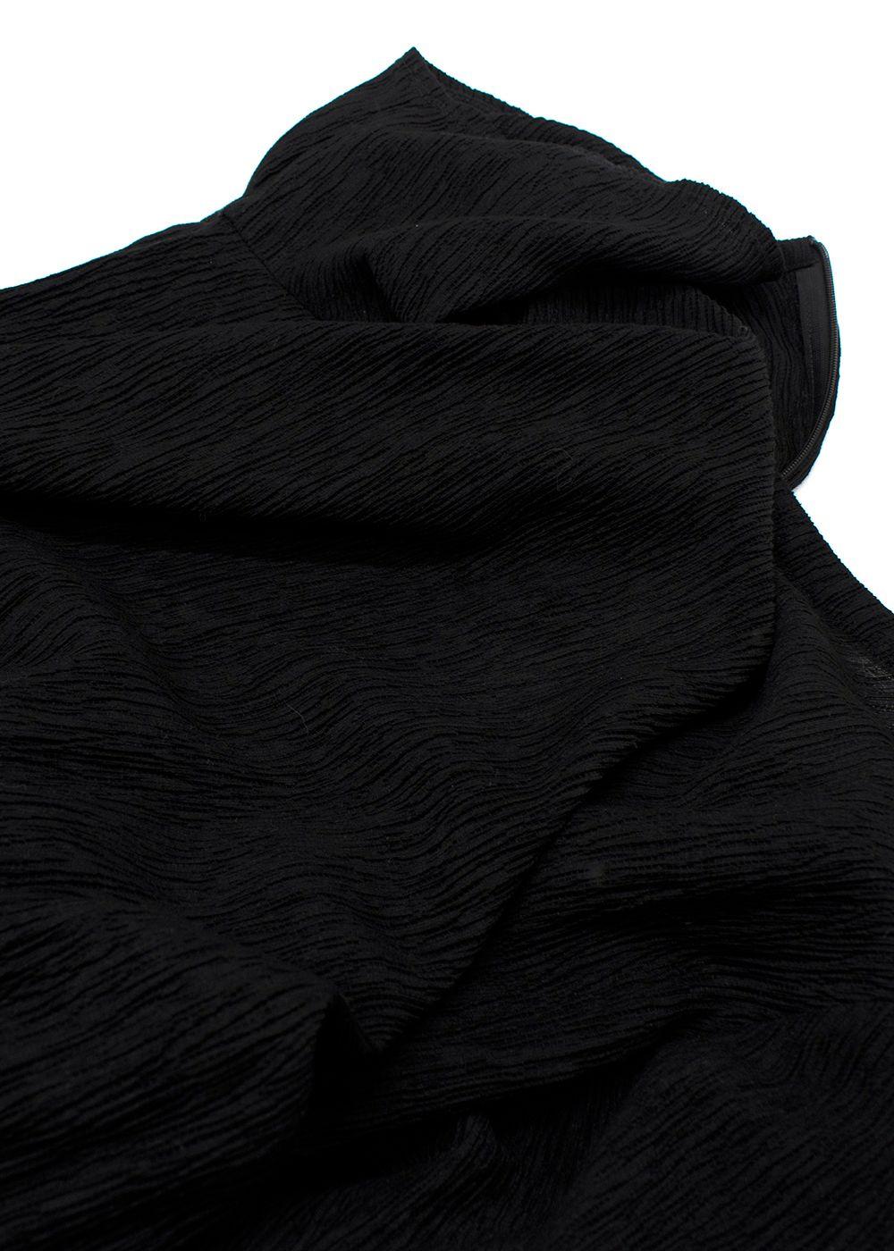 Eileen Fisher Black Woven Plissé Jumpsuit