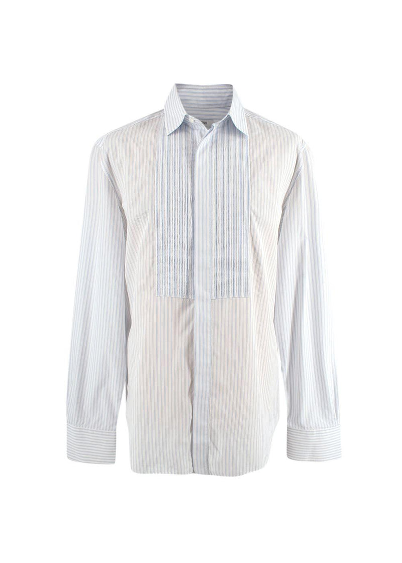 Blue Striped Cotton Dress Shirt