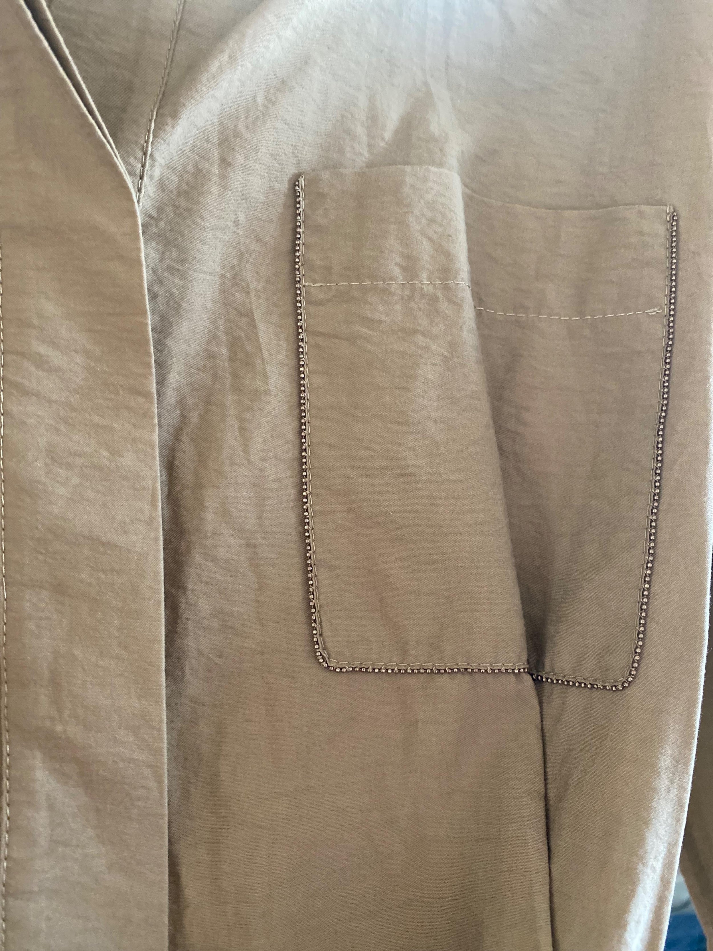 Brunello Cucinelli Tan Belted Shirt Dress
