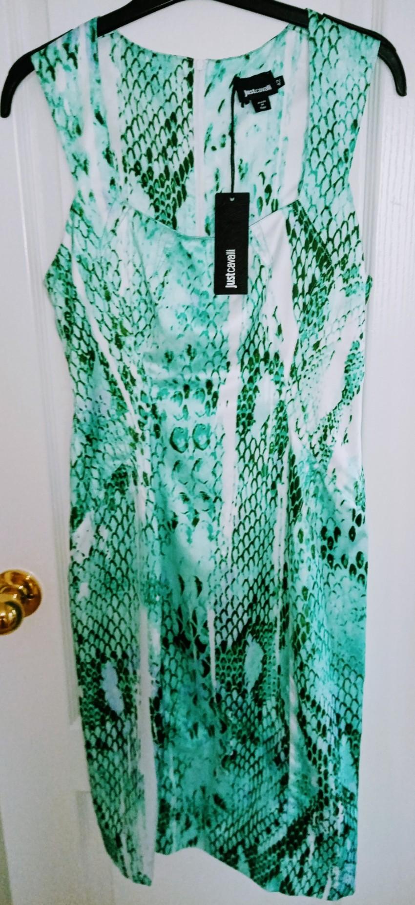 Just Cavalli Snake Print Green Dress