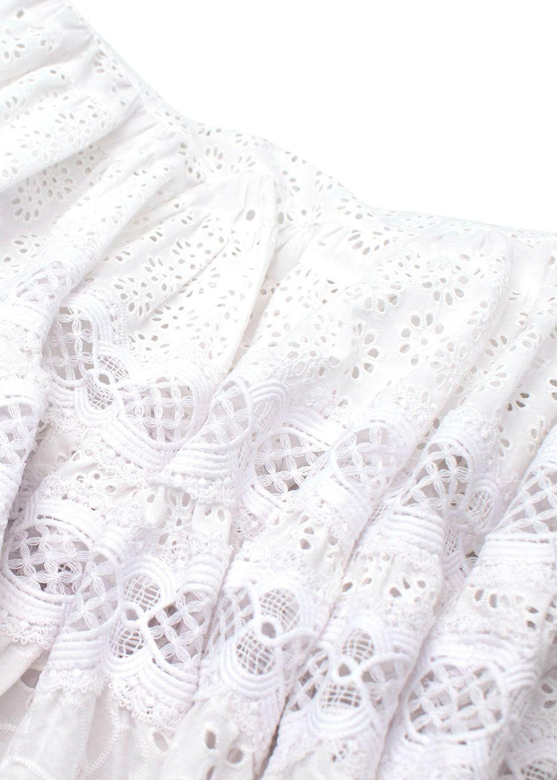Maje White Rayanette A Line Eyelet Dress