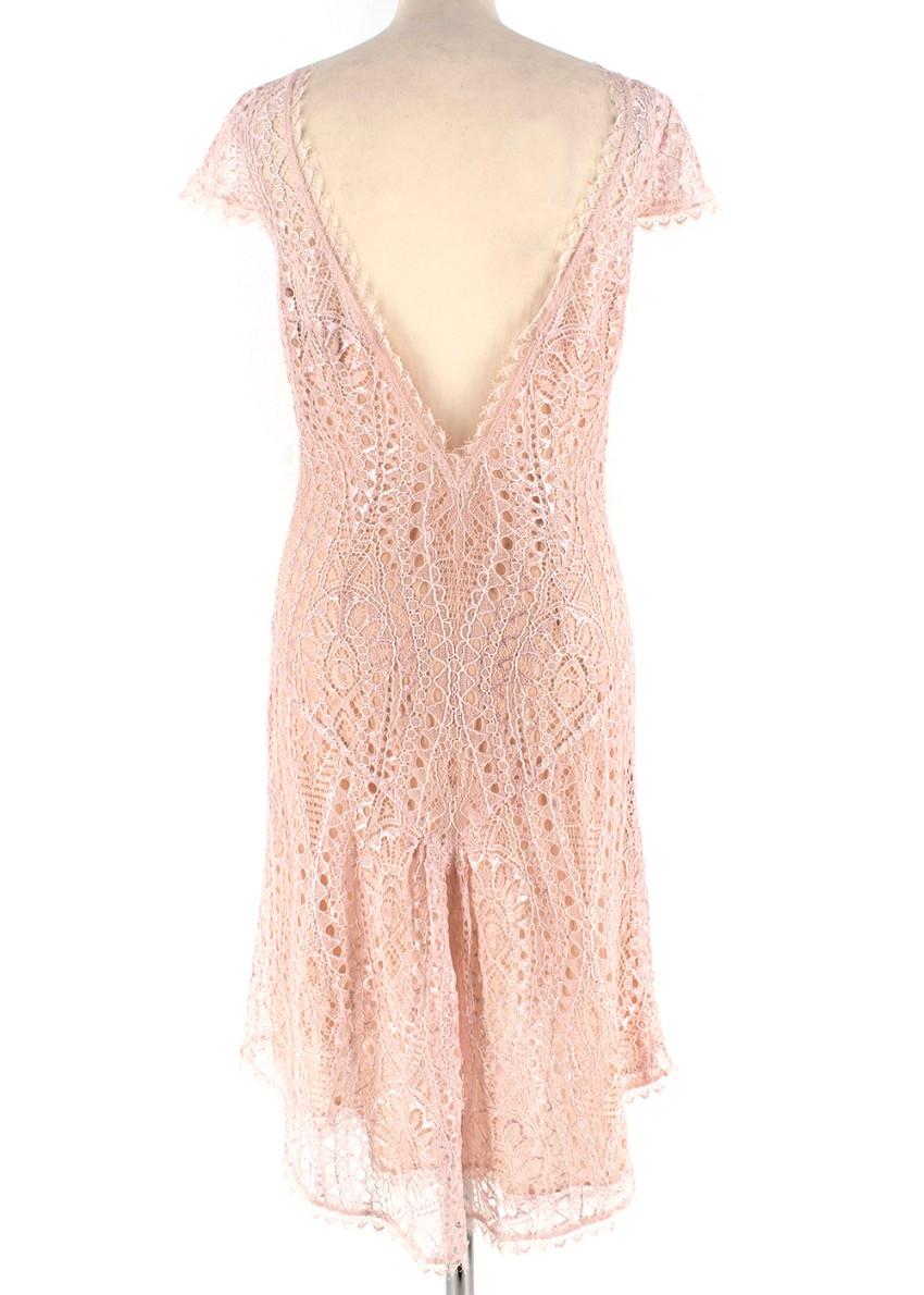 Emillio Pucci Soft Pink V-Back Lace Dress