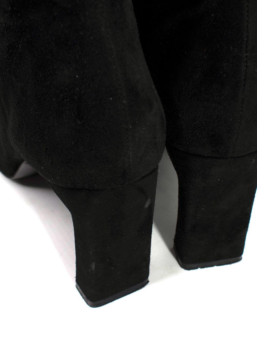 Charles Jourdan Black OTK Suede Boots