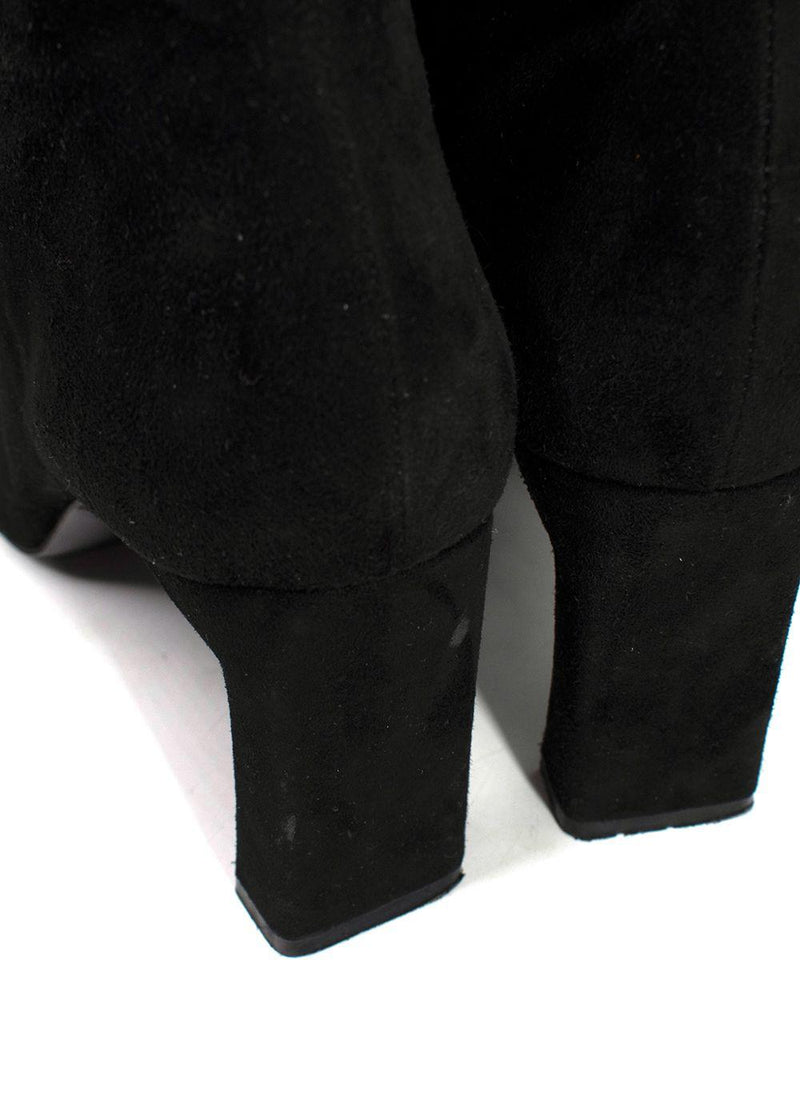 Charles Jourdan Black OTK Suede Boots