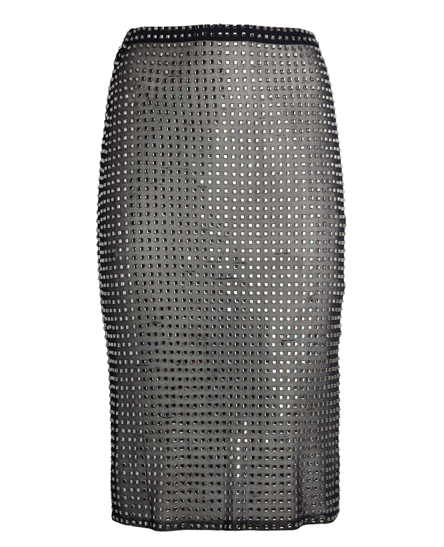 Christopher Esber Navy Cristalla Midi Skirt