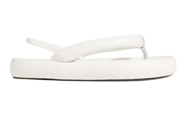 Isabel Marant White Leather “Orene” Platform Sandals