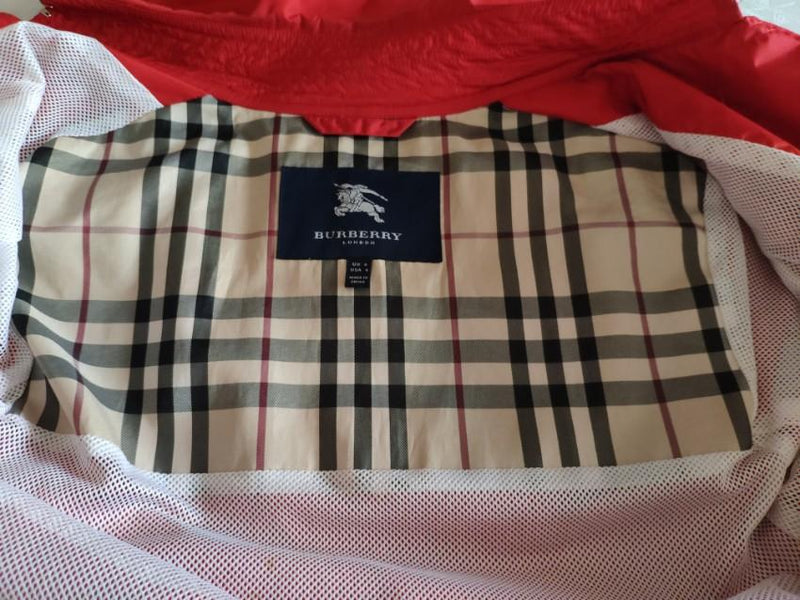 Burberry red double-breasted trench coat
