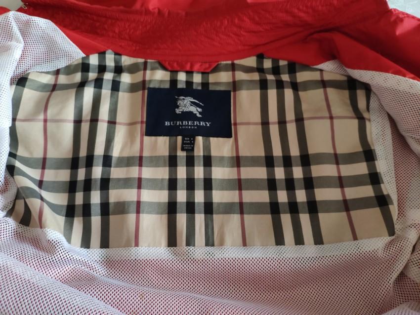 Burberry red double-breasted trench coat