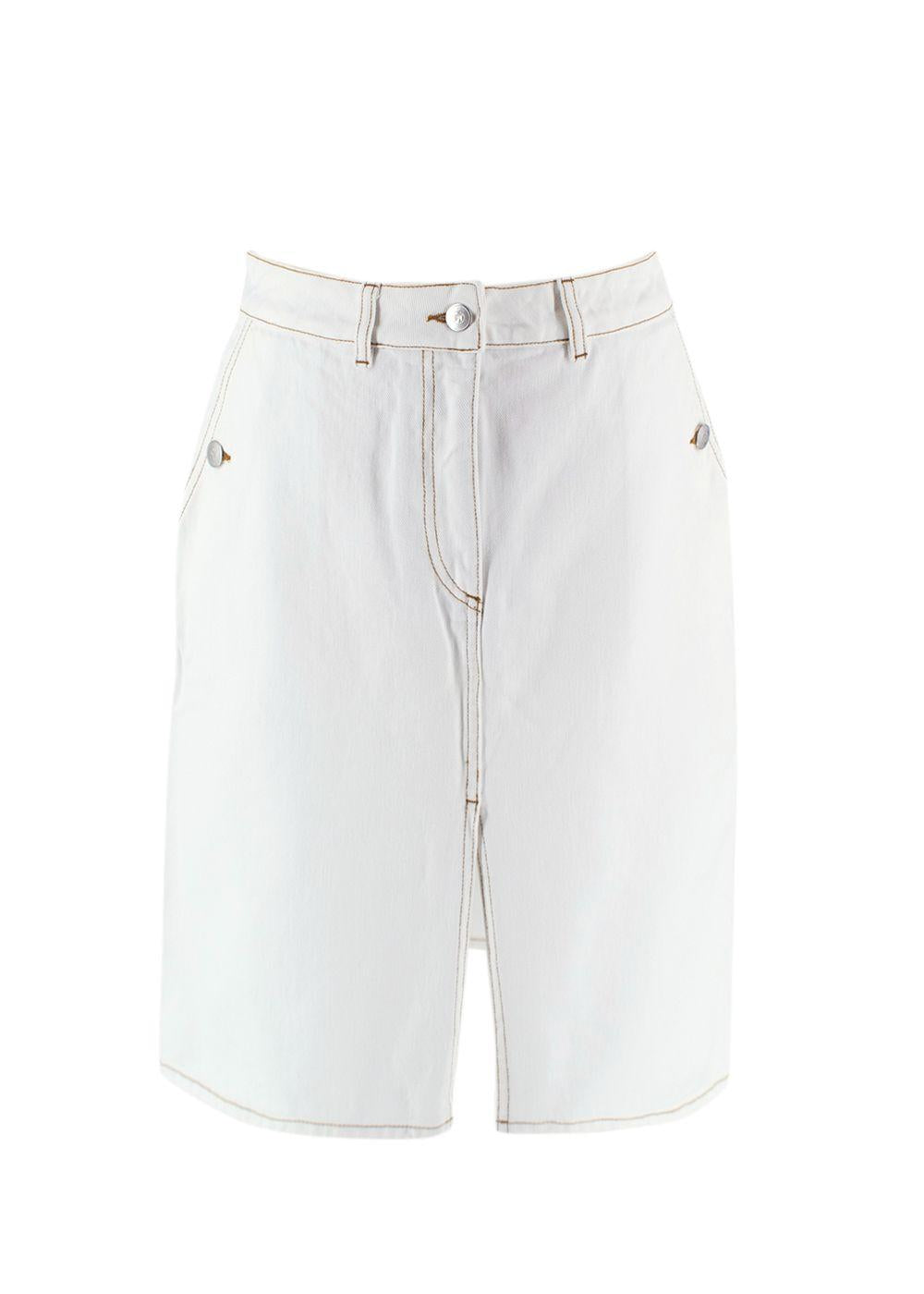 Saks Potts SS23 White Denim Zoe Skirt
