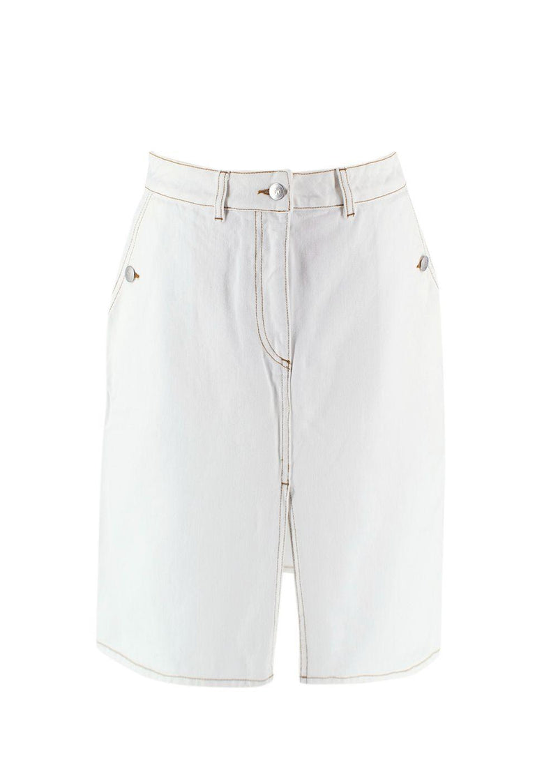 Saks Potts SS23 White Denim Zoe Skirt