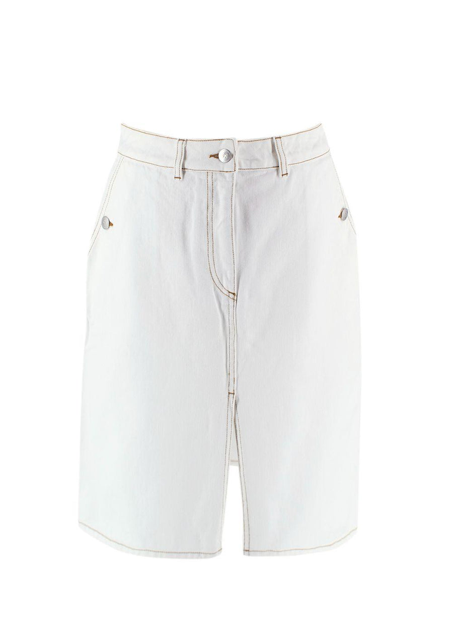 Saks Potts SS23 White Denim Zoe Skirt
