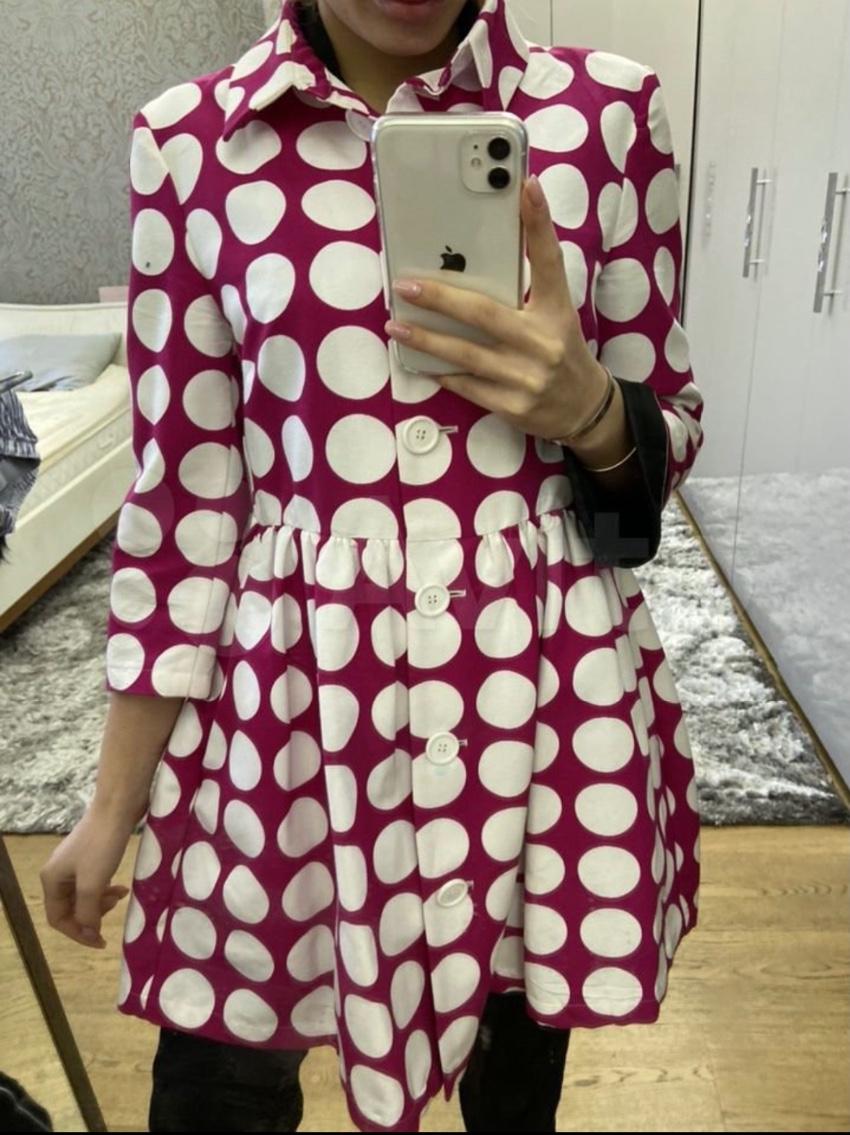 Love Moschino Red & White Polka Dot Tretch Coat