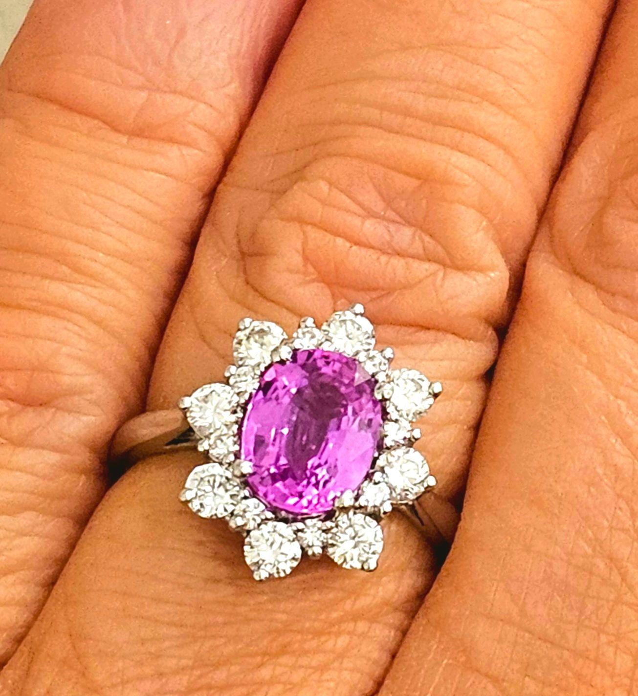 Bespoke Madagascan Sapphire And Diamond Ring Pink