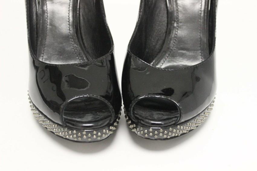 Burberry Patent Leather Mini Stud Platform Pump