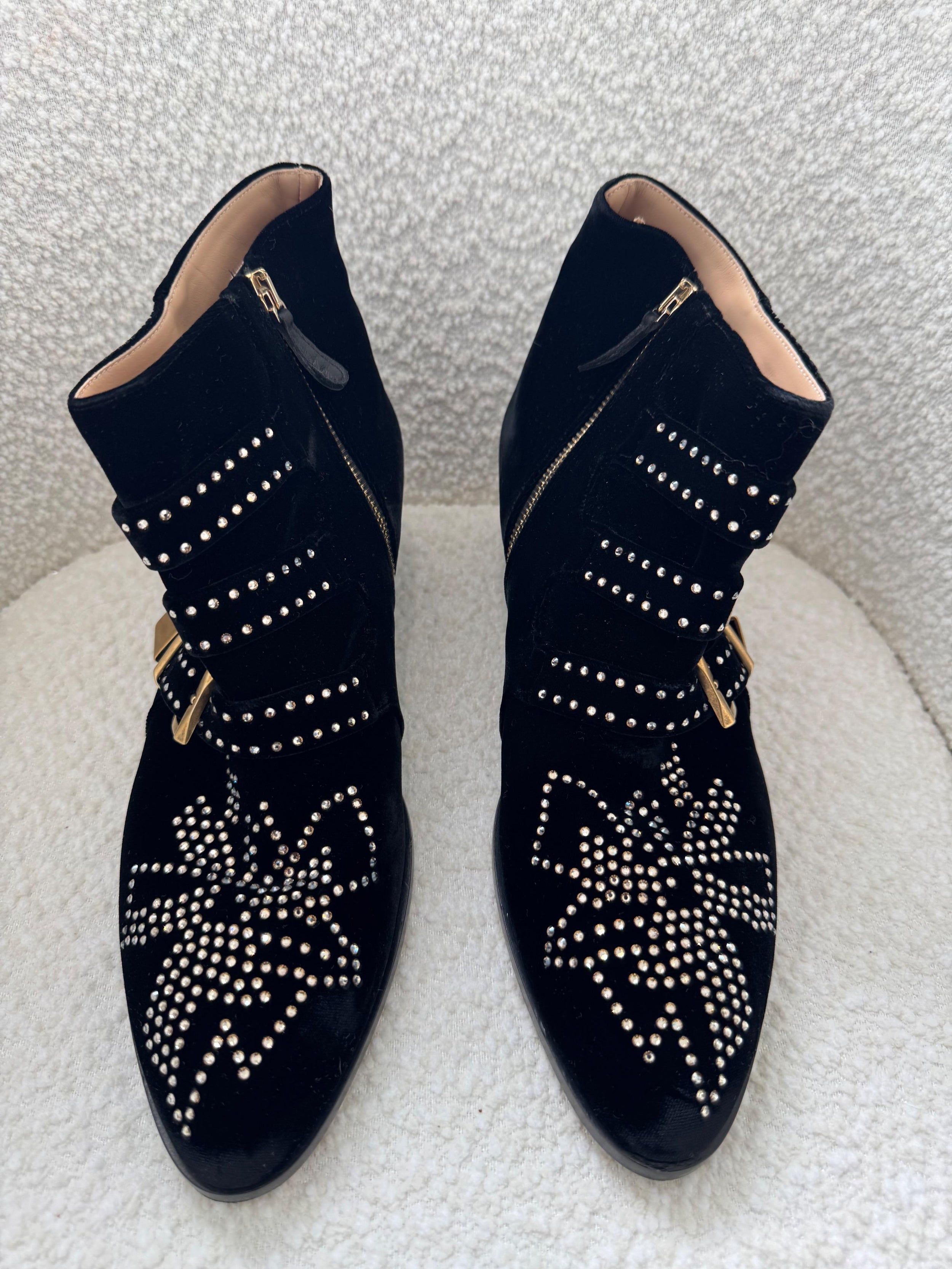 Chloe Black Studded Susanna Boots