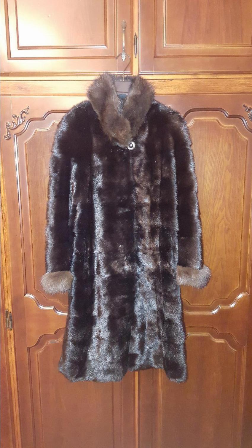 Bespoke sheared Mink coat with sable collar and cuffs