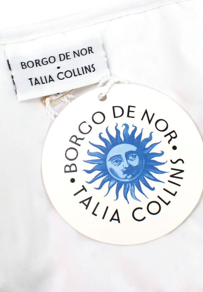 Borgo De Nor x Talia Collins White Crochet Divona Tie Bikini