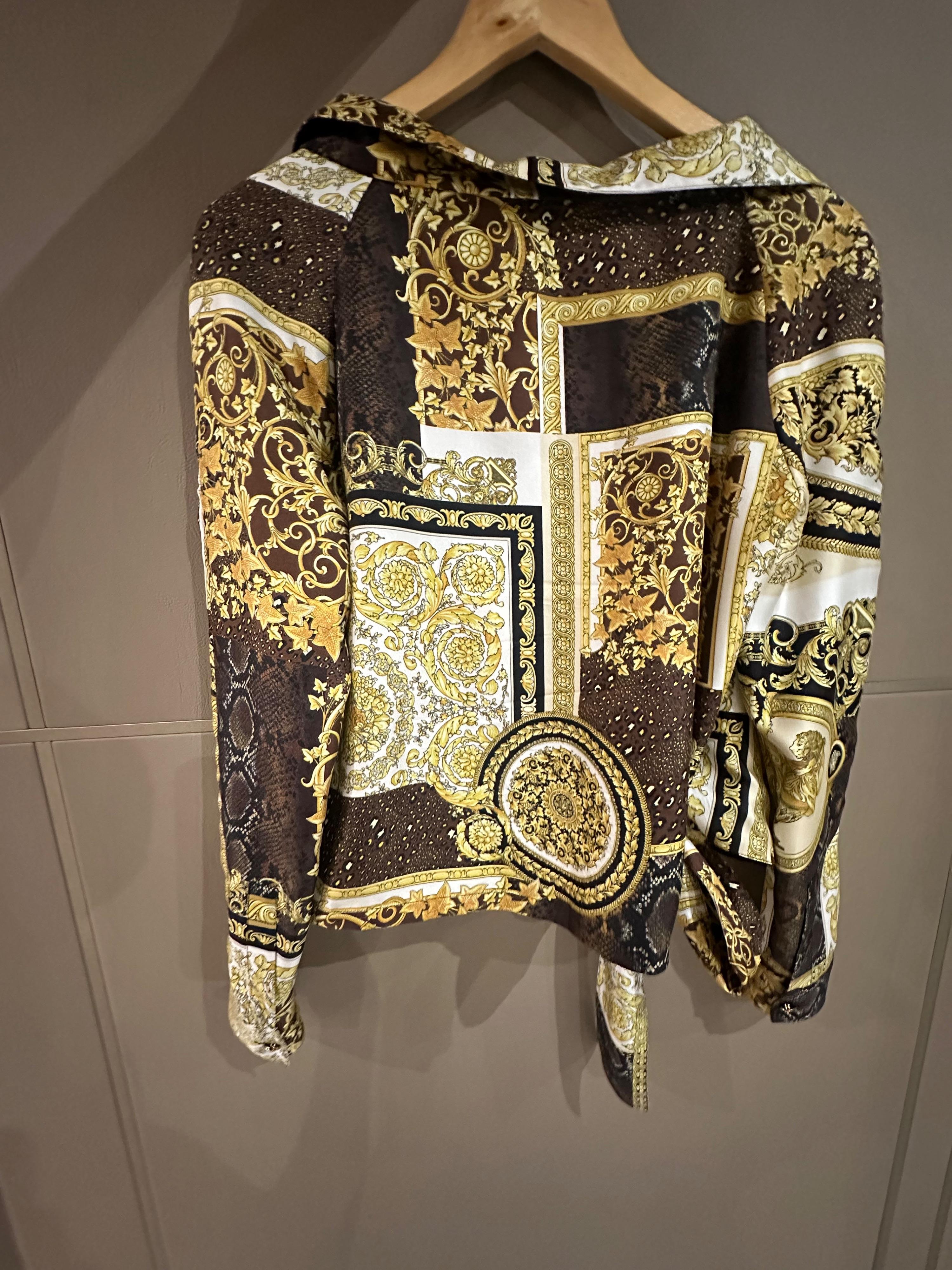 Versace Mixed Print Silk Blouse