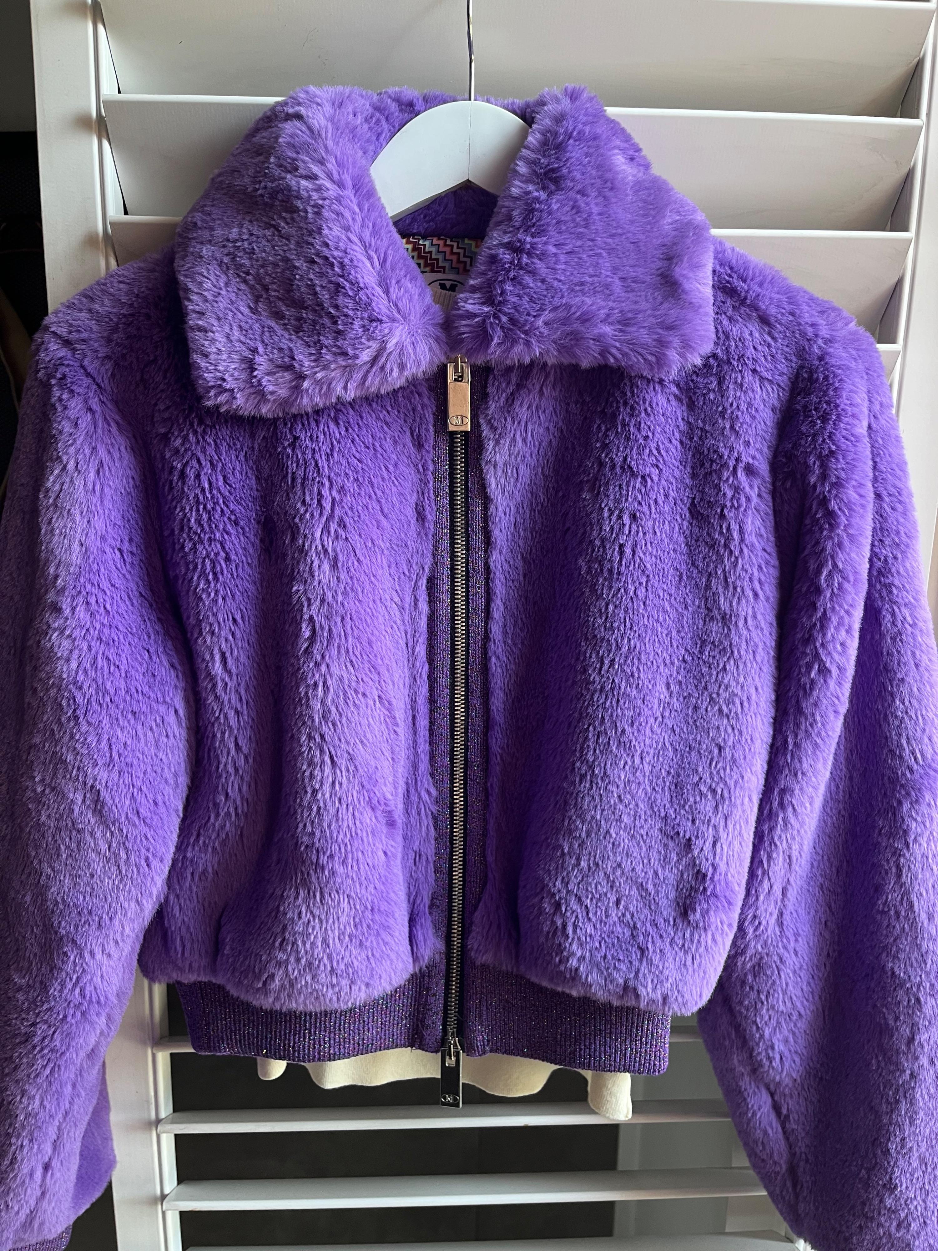 M Missoni Purple Faux Fur Jacket