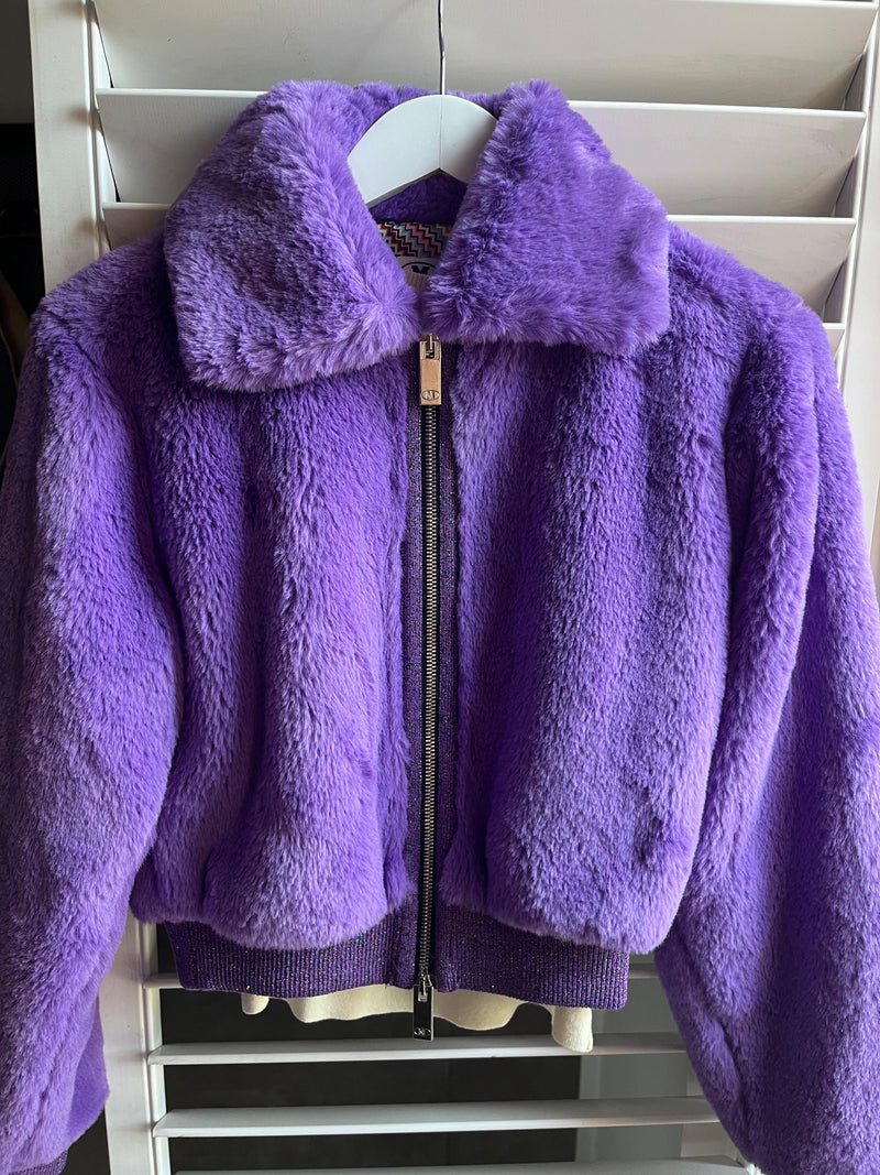 M Missoni Purple Faux Fur Jacket