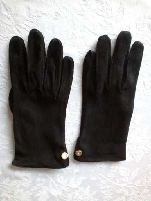 Gucci Black Lambskin Suede Gloves