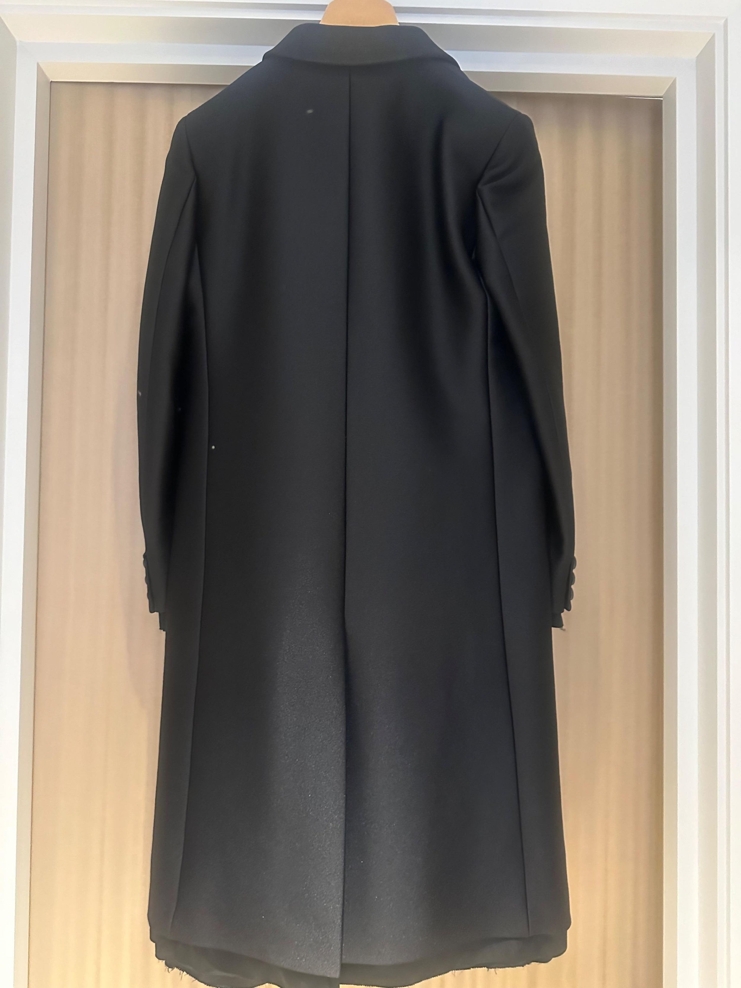 Miu Miu Black Wool  Midi Coat 2025