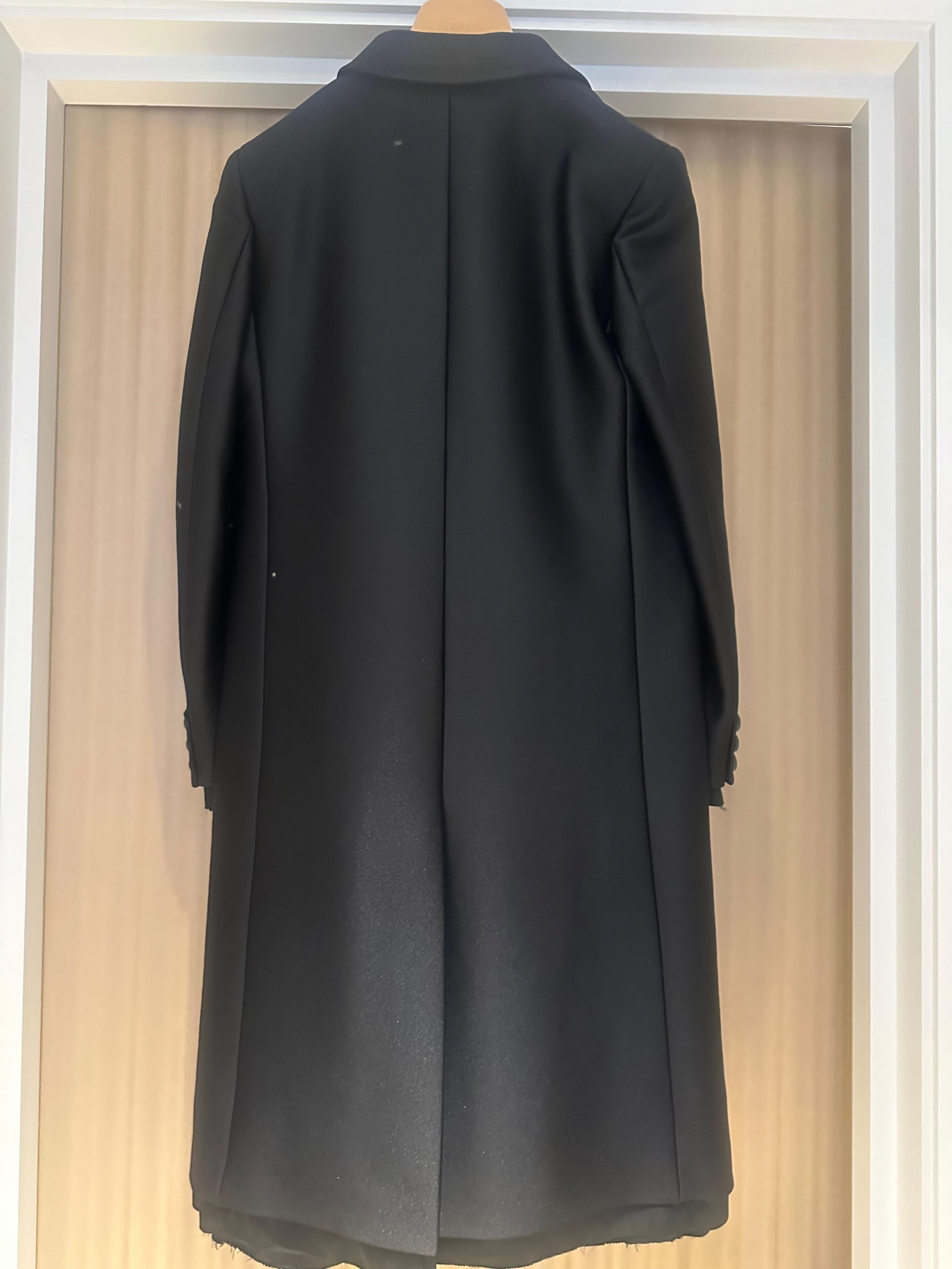 Miu Miu Black Wool  Midi Coat 2025