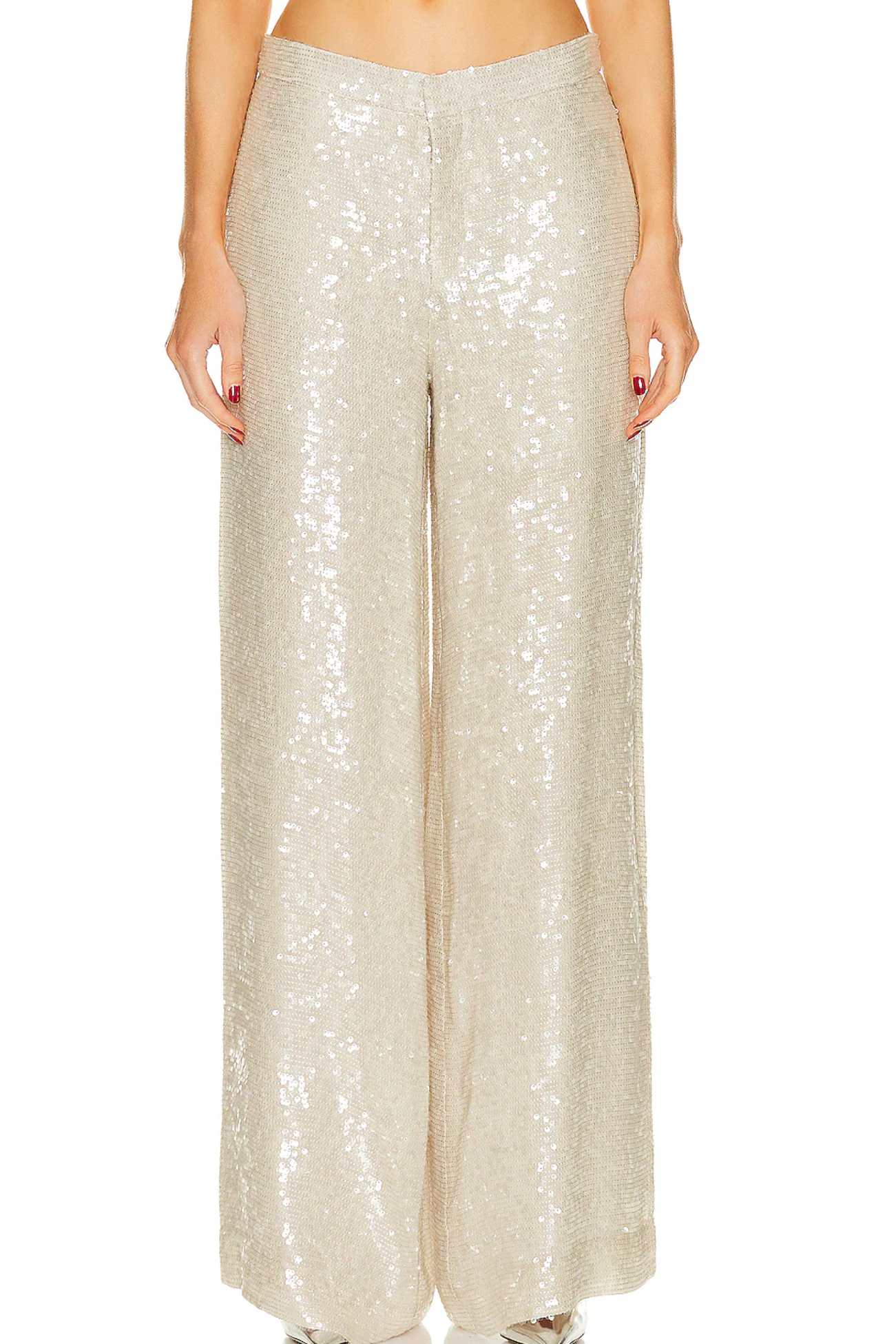 Lapointe Sequin Viscose Relaxed Wide Leg Trouser