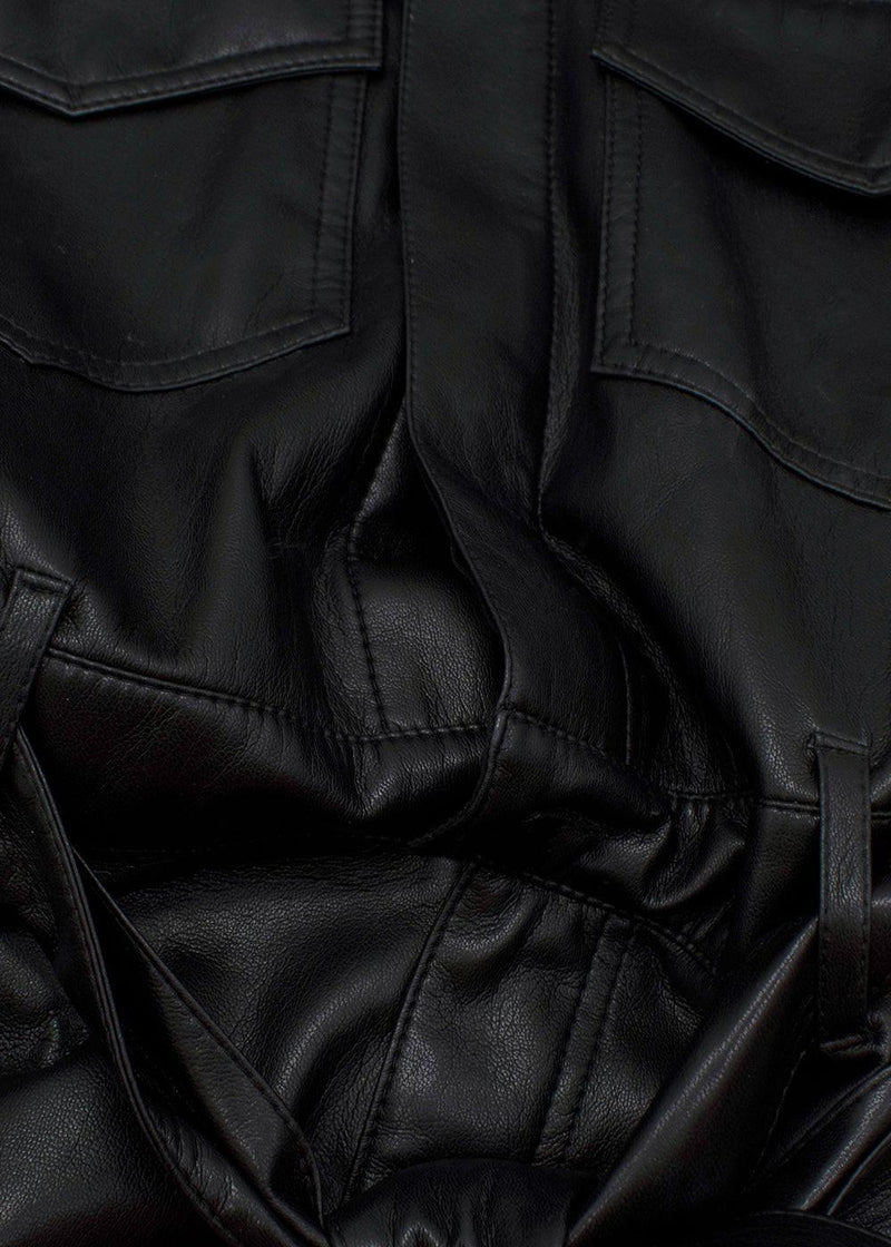Ashton Black Faux Leather Jumpsuit
