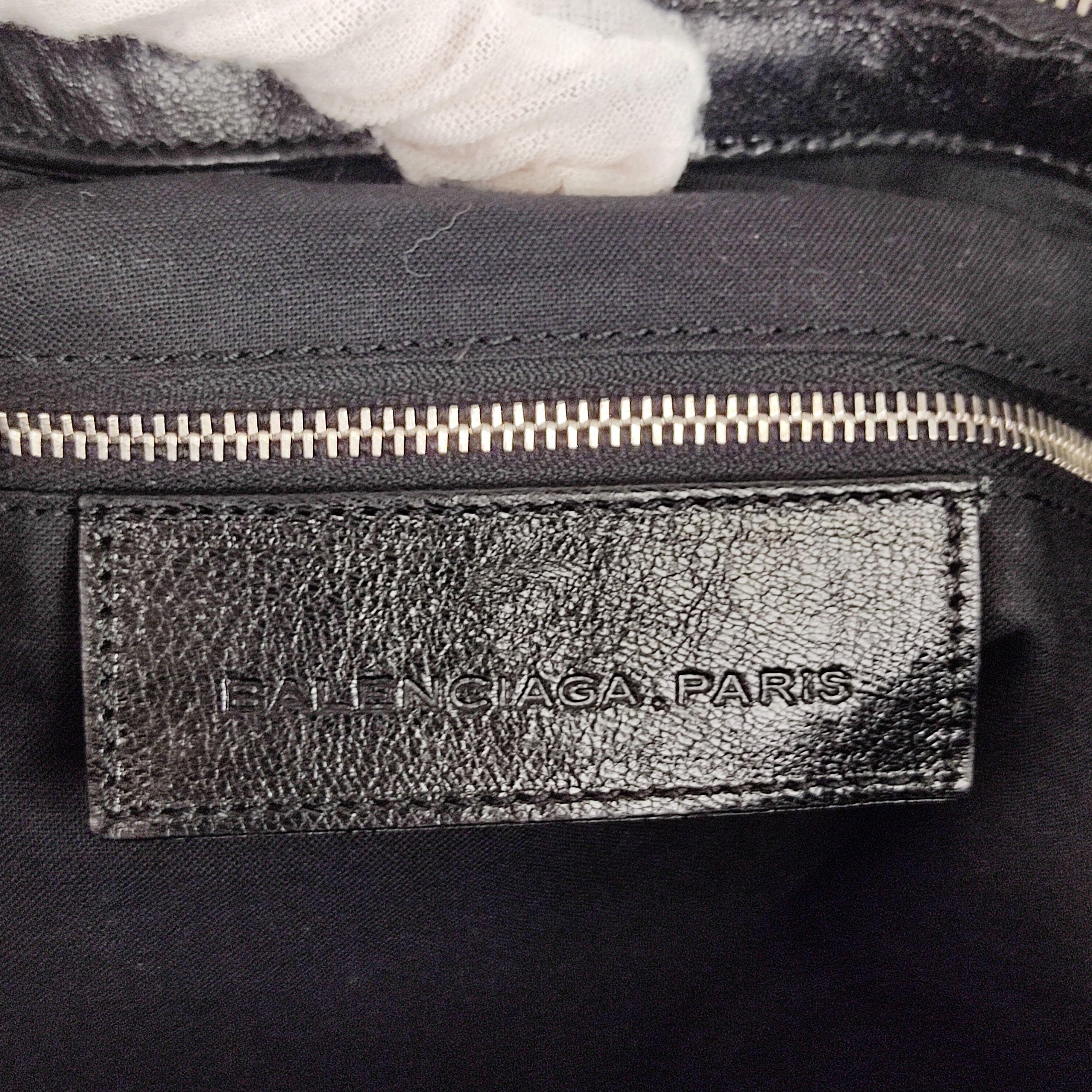 Black leather silver-tone studded tote bag