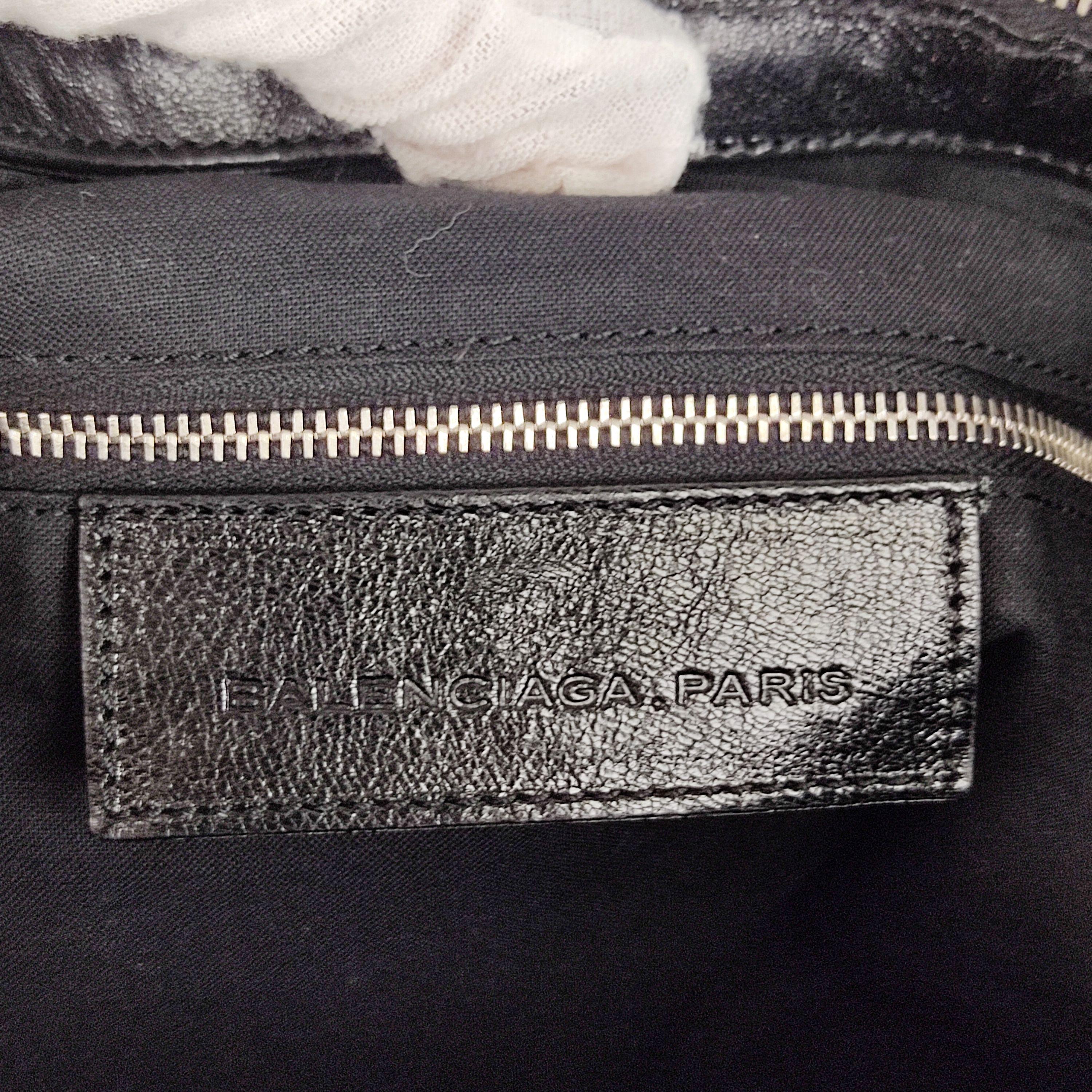 Black leather silver-tone studded tote bag