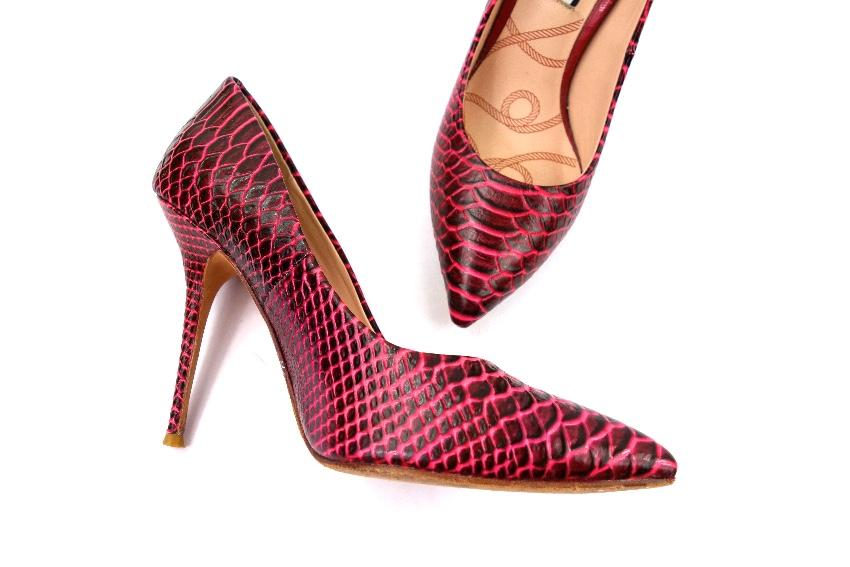 Lucy Choi Neon Snake Print Pumps