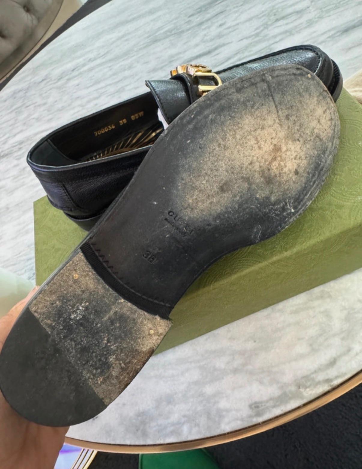 Gucci Black Leather Gucci Loafers
