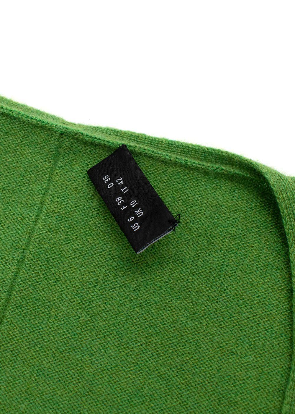 Akris Green Cashmere V-Neck Sweater