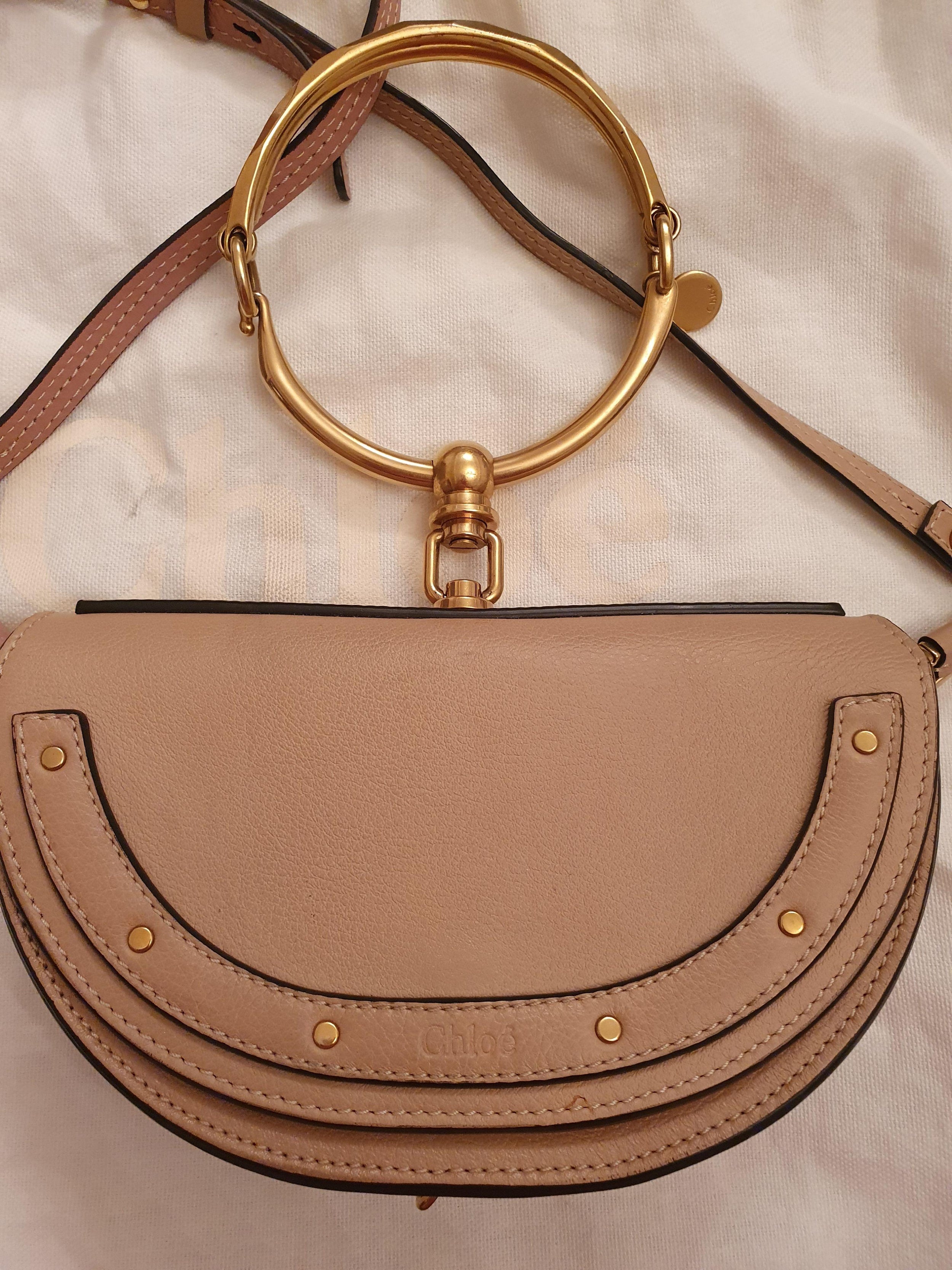 Nude-Pink Leather Nile Minaudiere