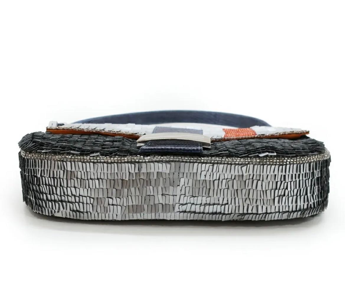 Silver Pleated Sequin Collectors Baguette