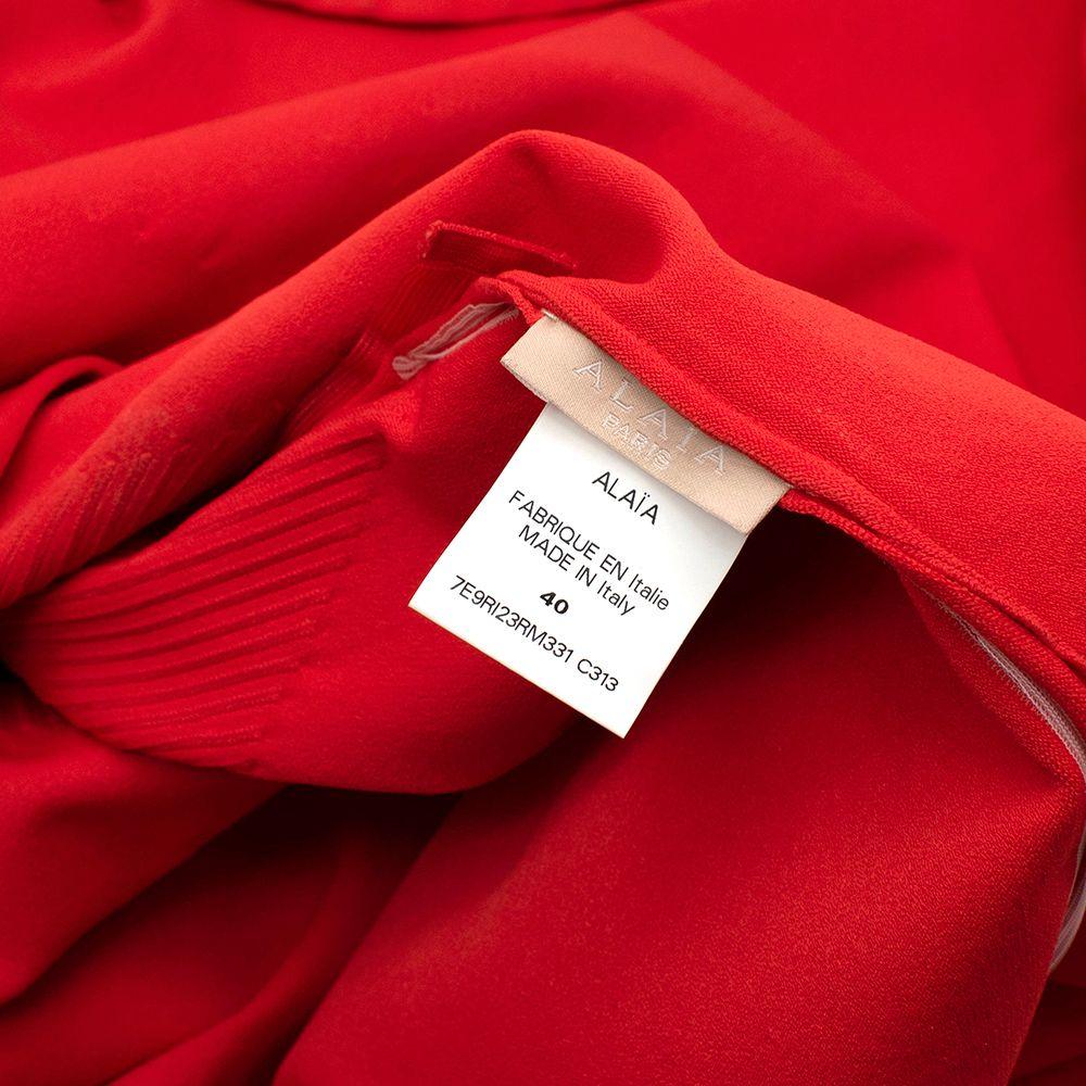 Floral Red Stretch Knit Skater Dress