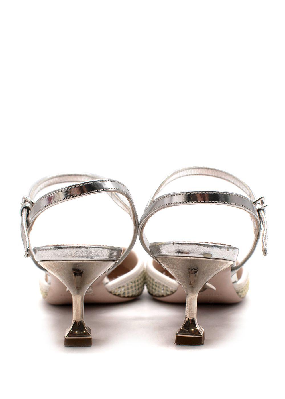 Miu Miu Silver Glitter Kitten Heels